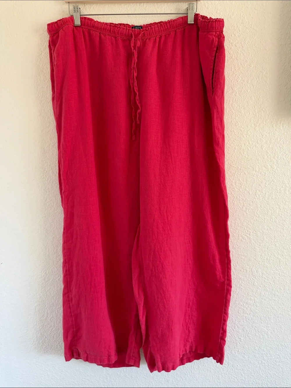J Crew Soleil Pant Linen Strawberry Sunrise size 2X